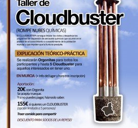 Cartel del taller de Cloudbuster con una imagen de un cloudbuster