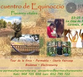 Cartel Encuentro de Equinoccio Placeres Vitales REPESEI – 23, 24 y 25 de Marzo 2018 – La casa de Piedra, Caravaca, Murcia