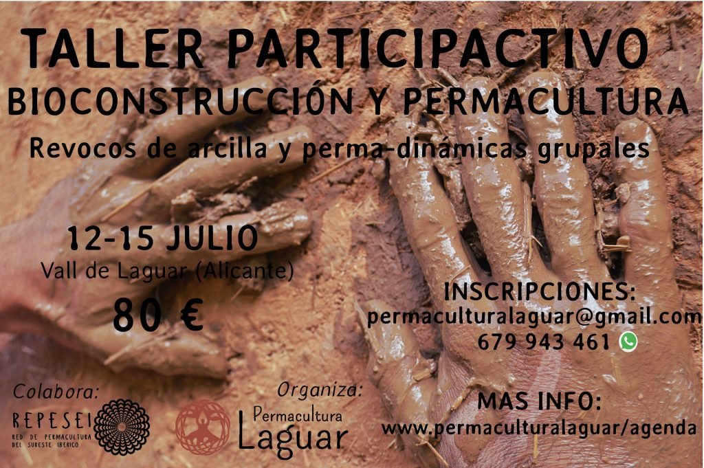 Cartel taller bioconstrucción y permacultura 2018